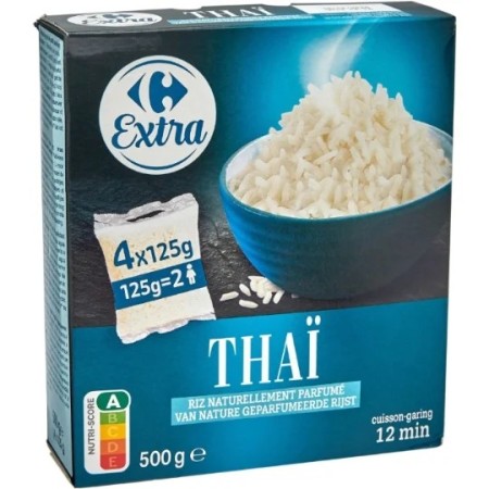RIZ THAÏ LONG EXTRA 4 SACHETS DE 125G CARREFOUR