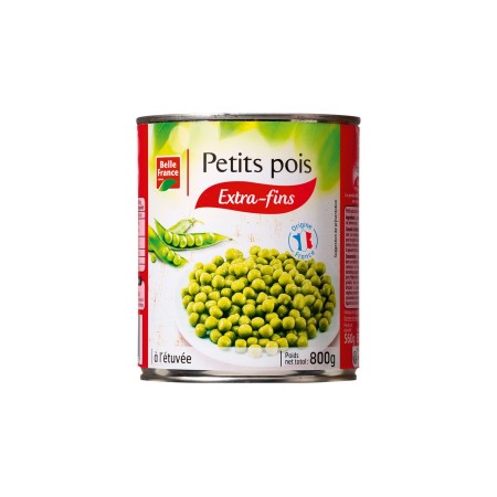 PETITS POIS EXTRA FINS BELLE FRANCE 800G
