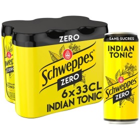 SODA INDIAN TONIC ZERO SUCRE 6 X 33CL SCHWEPPES