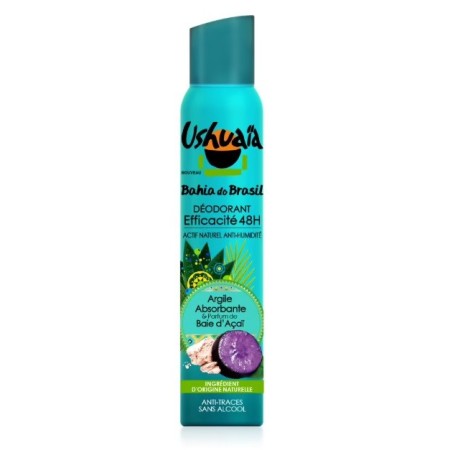 DEODORANT USHUAÏA ARGILE ABSORBANTE BAIE D'AçAÏ  200ML